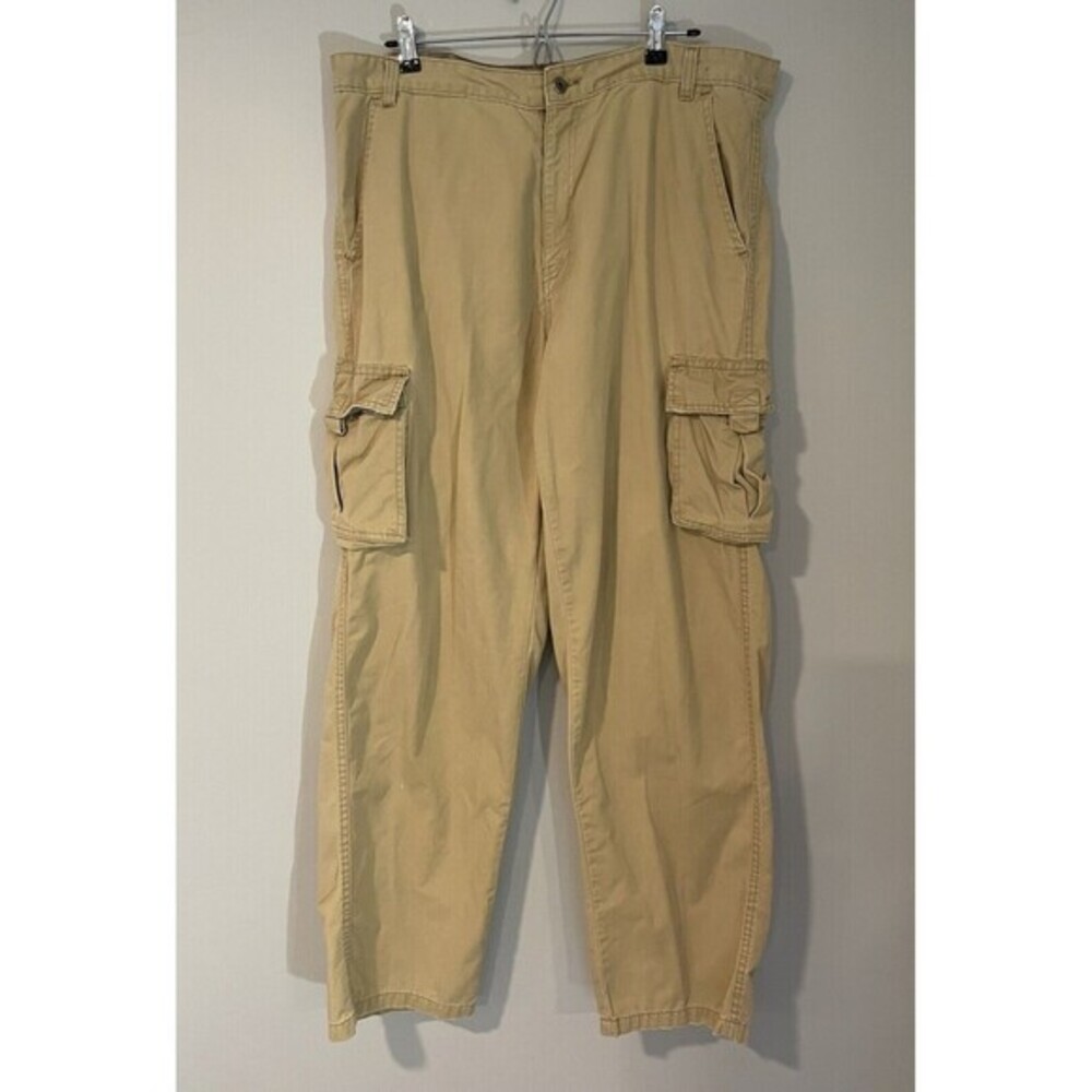 PLUGG Cargo Tan‎ Pants Mens 38x34 Skater Grunge Baggy Street Utility Y2K Khaki